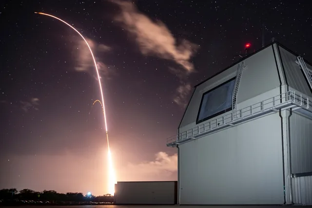 SM-3 Block IIA test launch beside the Aegis Ashore test complex in Hawaii on December 10, 2018.
