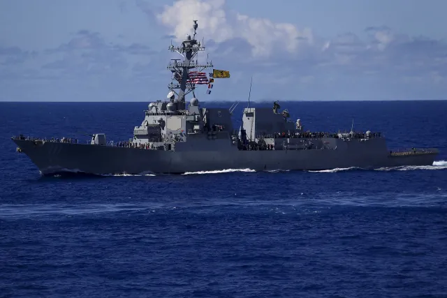 Arleigh Burke-class guided-missile destroyer USS Spruance (DDG 111) underway in the Pacific Ocean