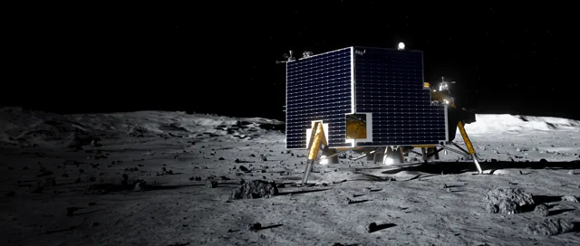 Official rendering of Astrobotic Griffin lunar lander on the Moon