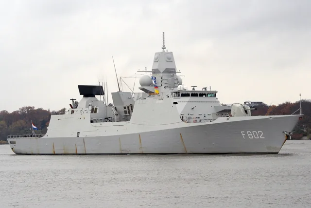 De Zeven Provinciën-class frigate HNLMS De Zeven Provinciën in Hamburg harbor