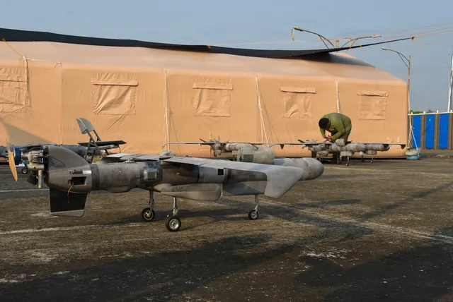 Firestorm Tempest drone staged for preflight checks during Exercise Balikatan 2026.