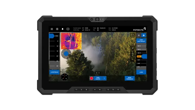 Fotokite Live interface displayed on a tablet