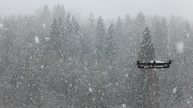 Fotokite Sigma tethered aircraft operating in snow