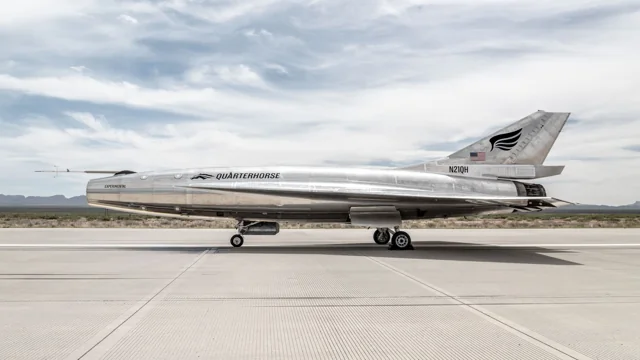 Hermeus Quarterhorse Mk 2.1 experimental aircraft on a runway