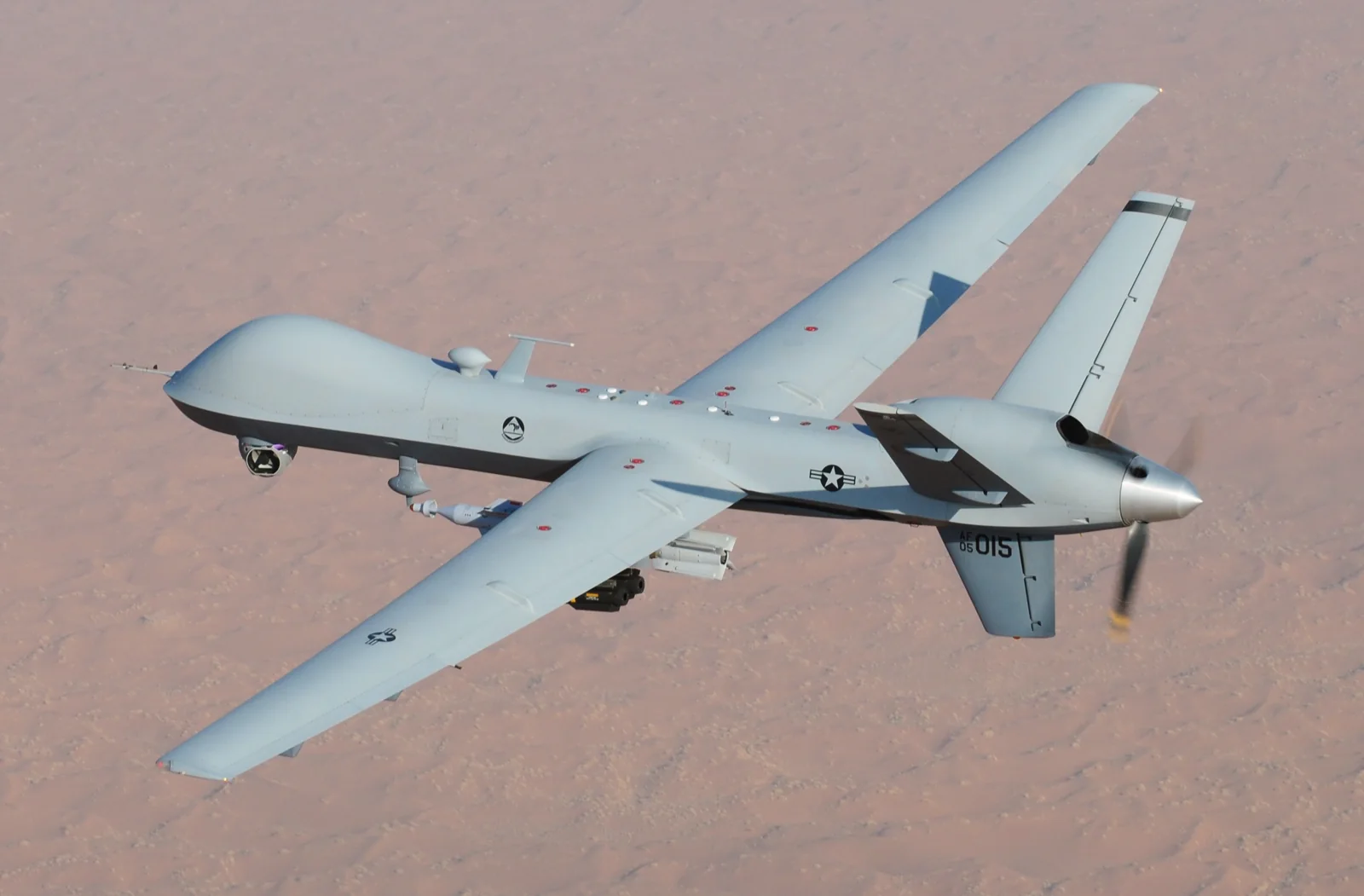 A U.S. Air Force MQ-9 Reaper flying over Afghanistan.