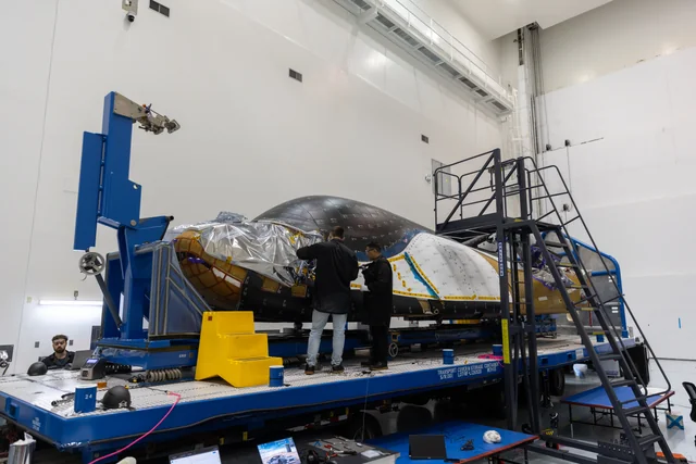 Dream Chaser Tenacity undergoing ground processing at NASA Kennedy Space Center in May 2024