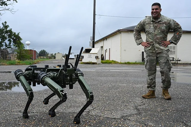 Vision 60 robot Atom during testing at Barksdale Air Force Base