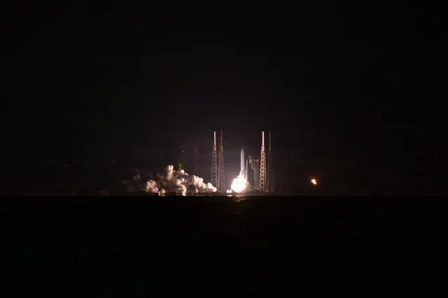 Vulcan Centaur lifting off at night on the USSF-87 mission, February 2026